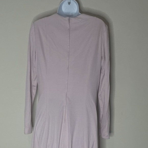 Vintage 70s Lilli Diamond Pink Gown Long Sleeve Embroidered Maxi Dress Small - Picture 13 of 13